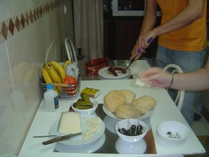 Mesa com as entradas