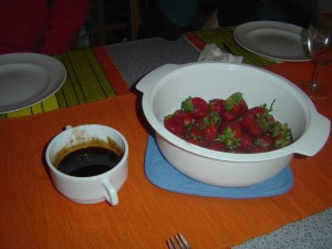 Morangos com Vinagre Balsâmico Caramelizado