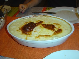 Cocktail de peixe, camarão e espinafres