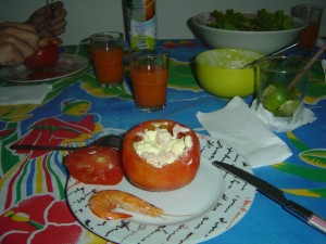 07/10/08 vivi tomates Tomates recheados com camarão